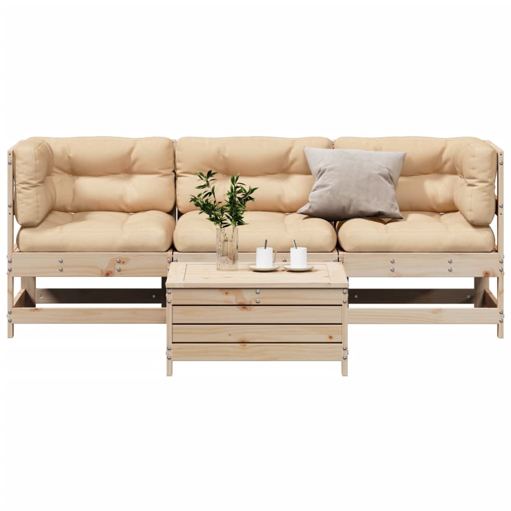 4-delige Loungeset massief grenenhout is nu te koop bij PeponiXL, paradijselijk wonen!
