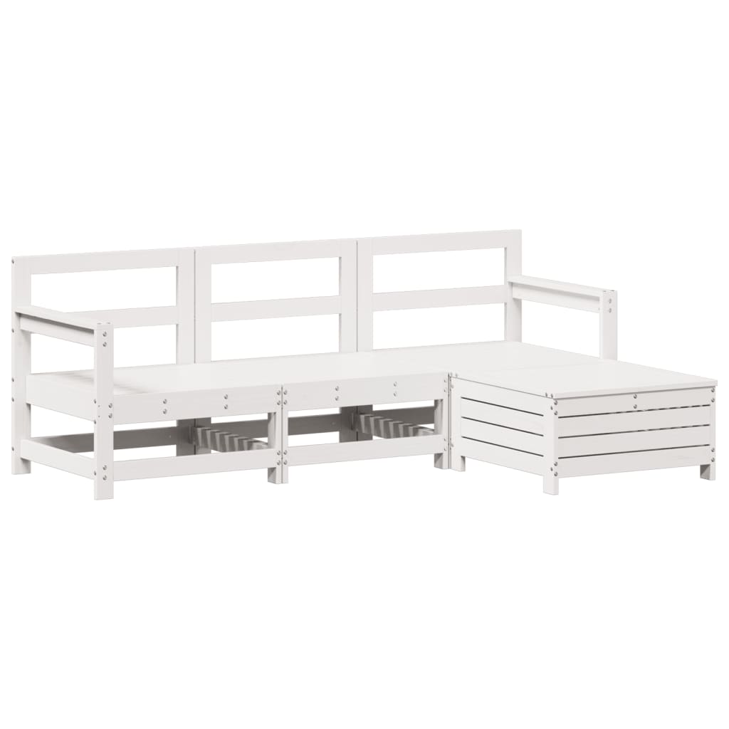 4-delige Loungeset massief grenenhout wit is nu te koop bij PeponiXL, paradijselijk wonen!