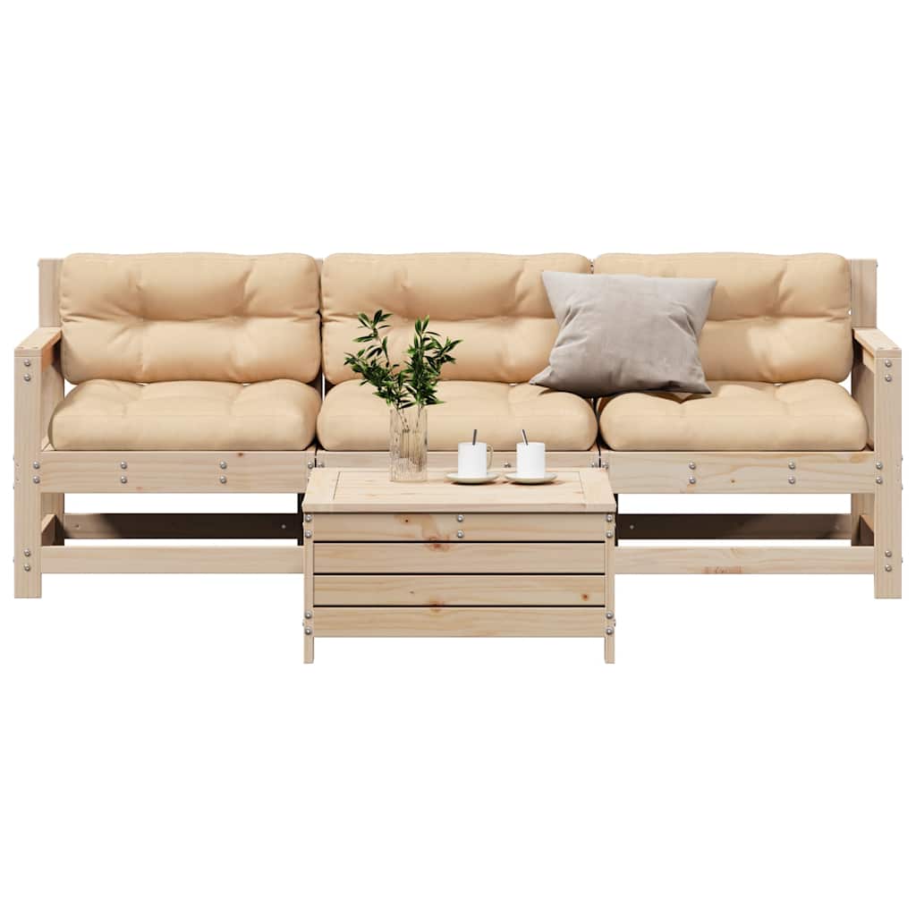 4-delige Loungeset massief grenenhout is nu te koop bij PeponiXL, paradijselijk wonen!