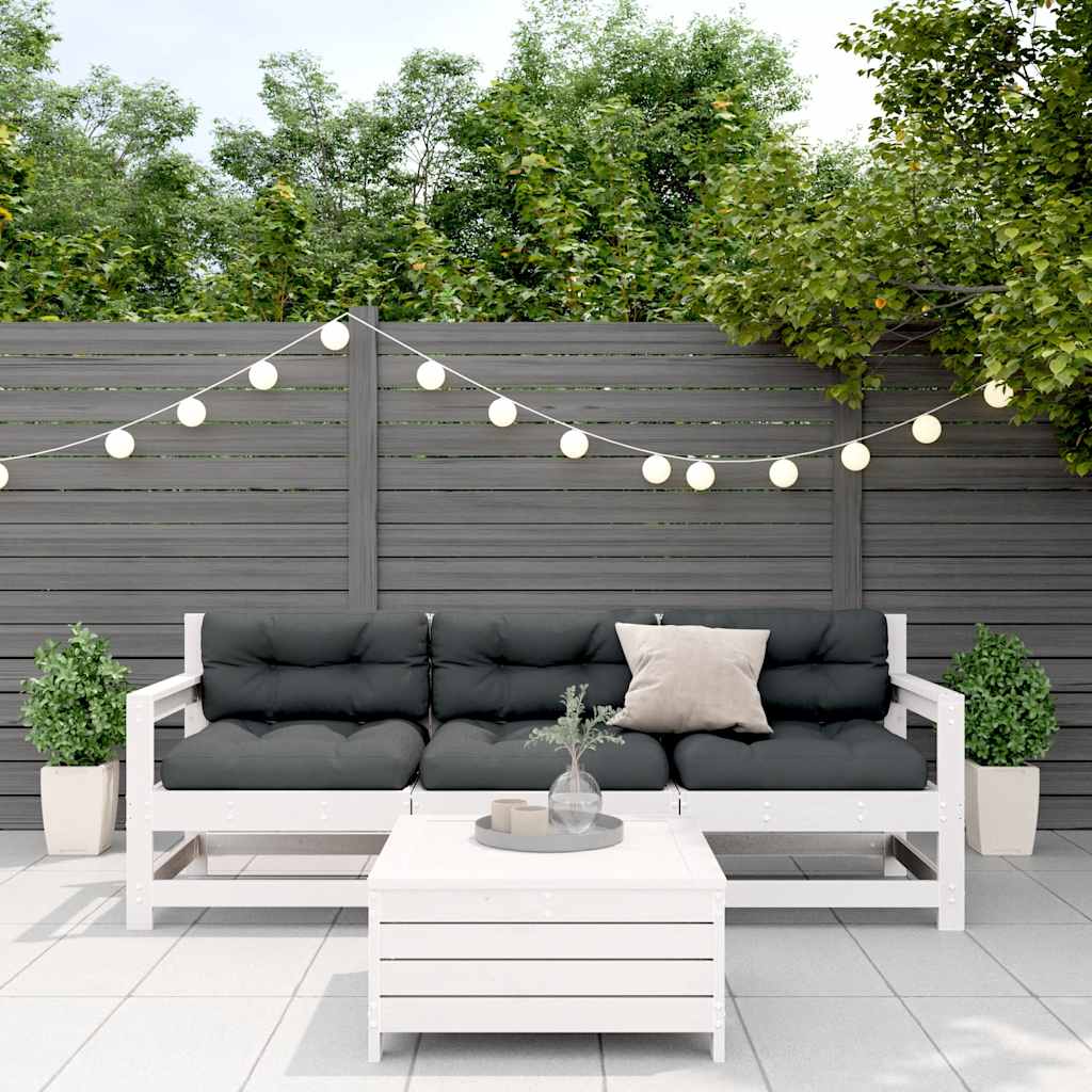 4-delige Loungeset met kussens massief grenenhout