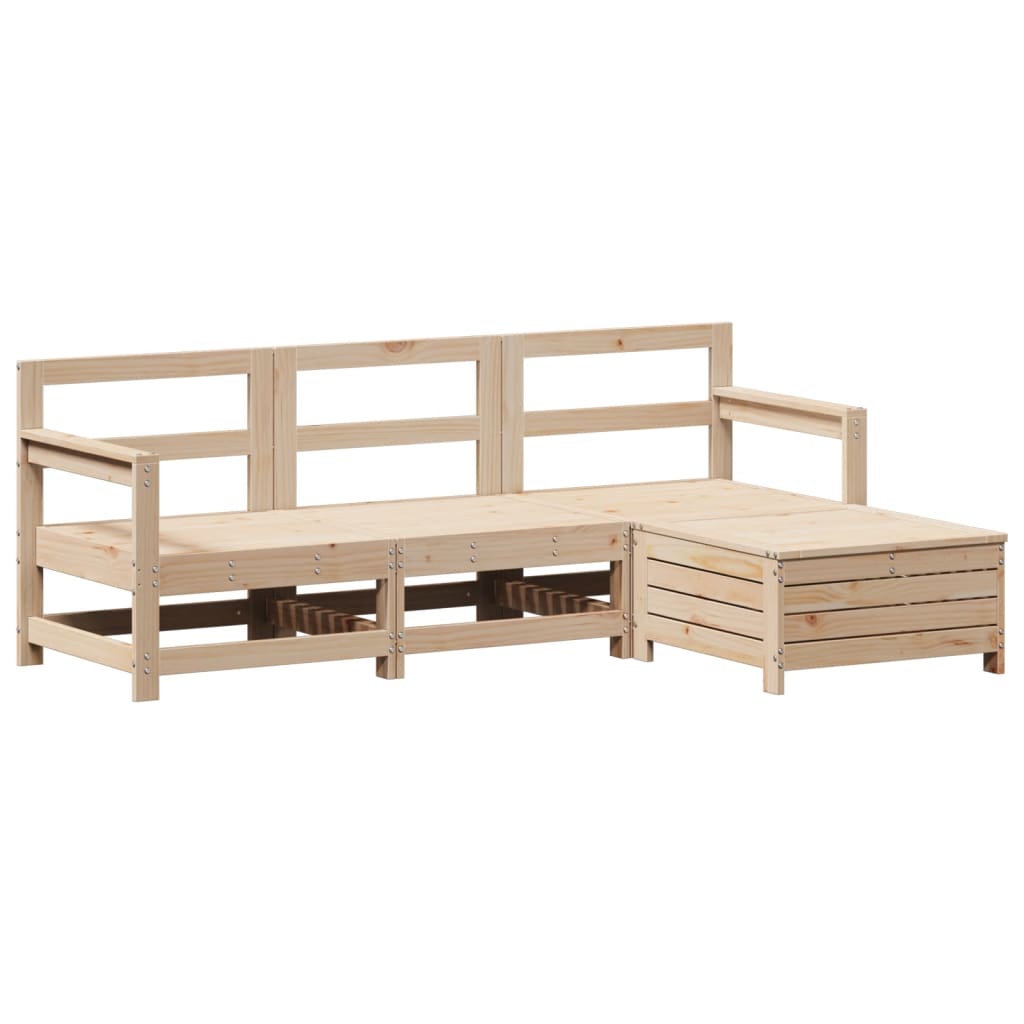 4-delige Loungeset massief grenenhout