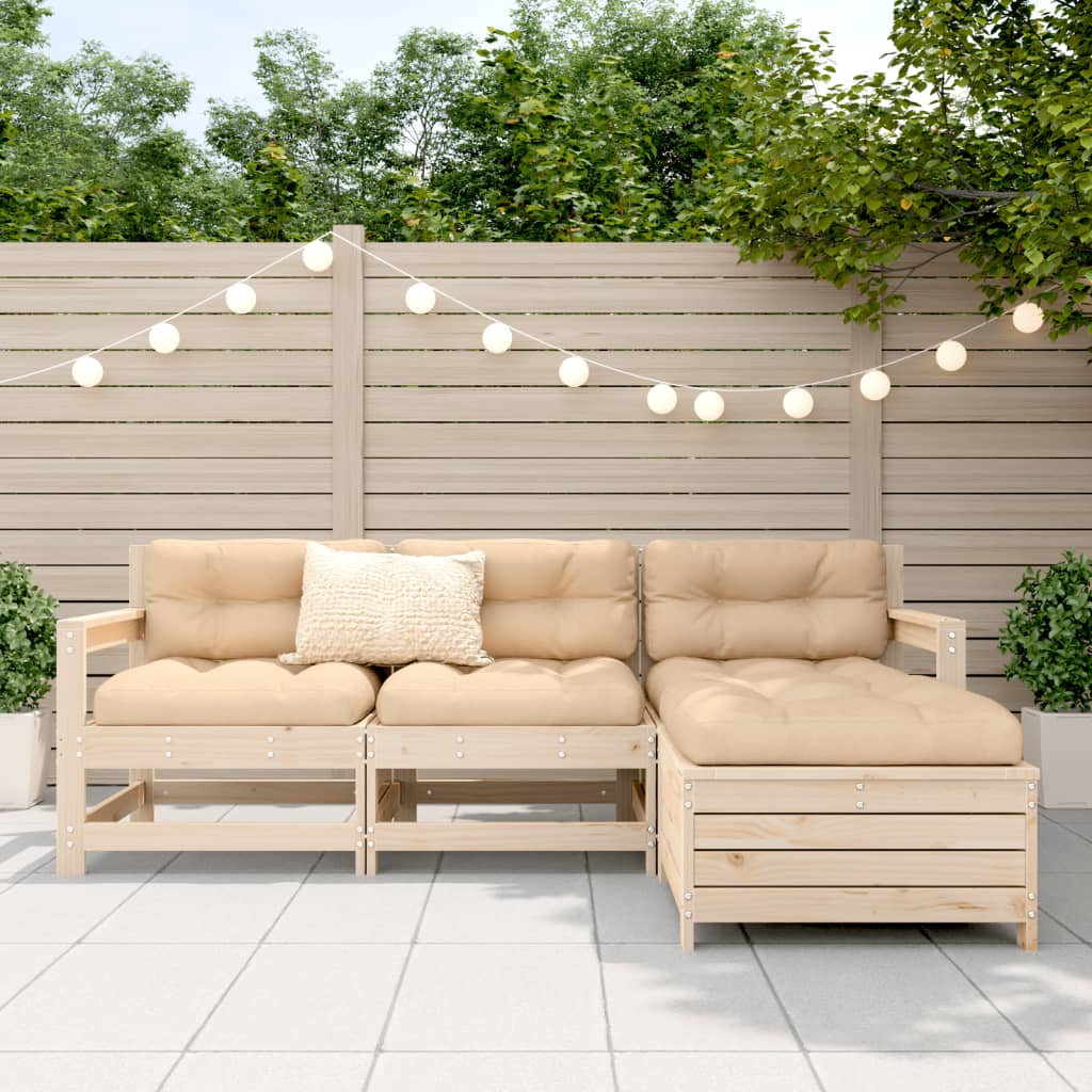 4-delige Loungeset massief grenenhout