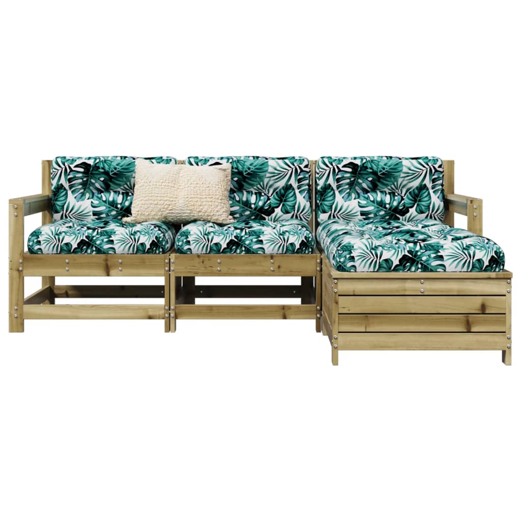 4-delige Loungeset geïmpregneerd grenenhout is nu te koop bij PeponiXL, paradijselijk wonen!