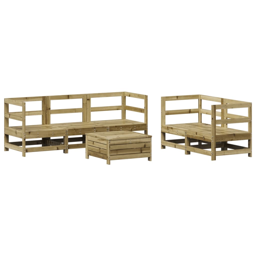 6-delige Loungeset geïmpregneerd grenenhout