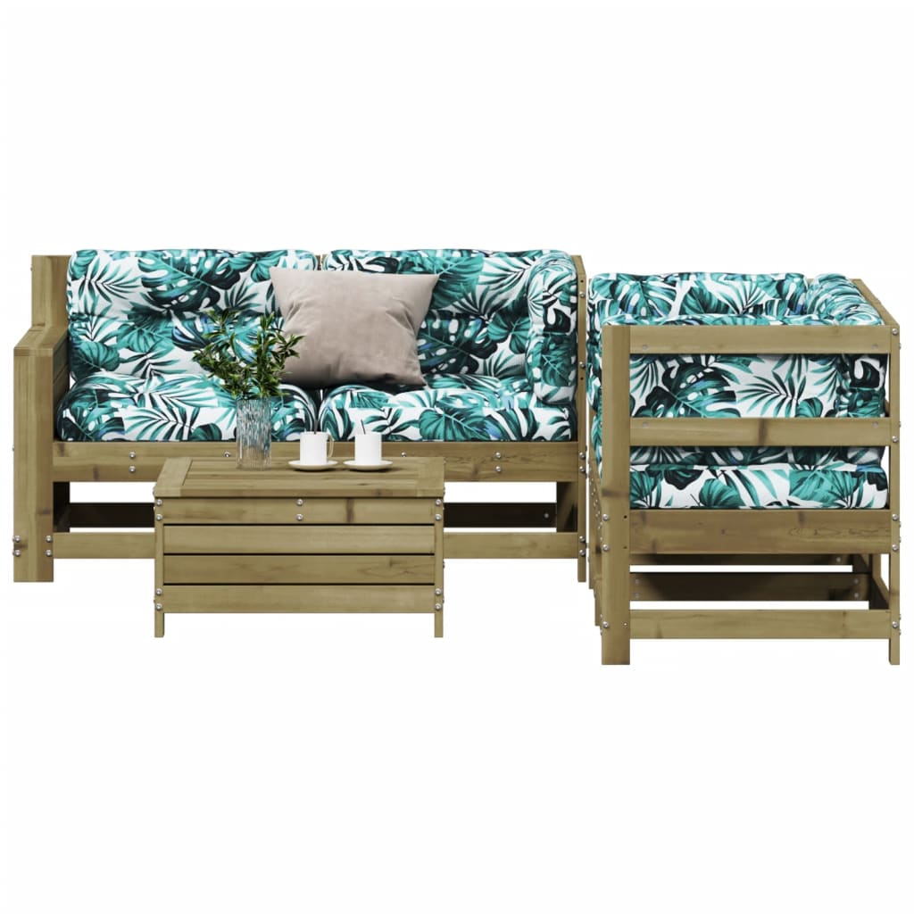 5-delige Loungeset met kussens geïmpregneerd grenenhout is nu te koop bij PeponiXL, paradijselijk wonen!