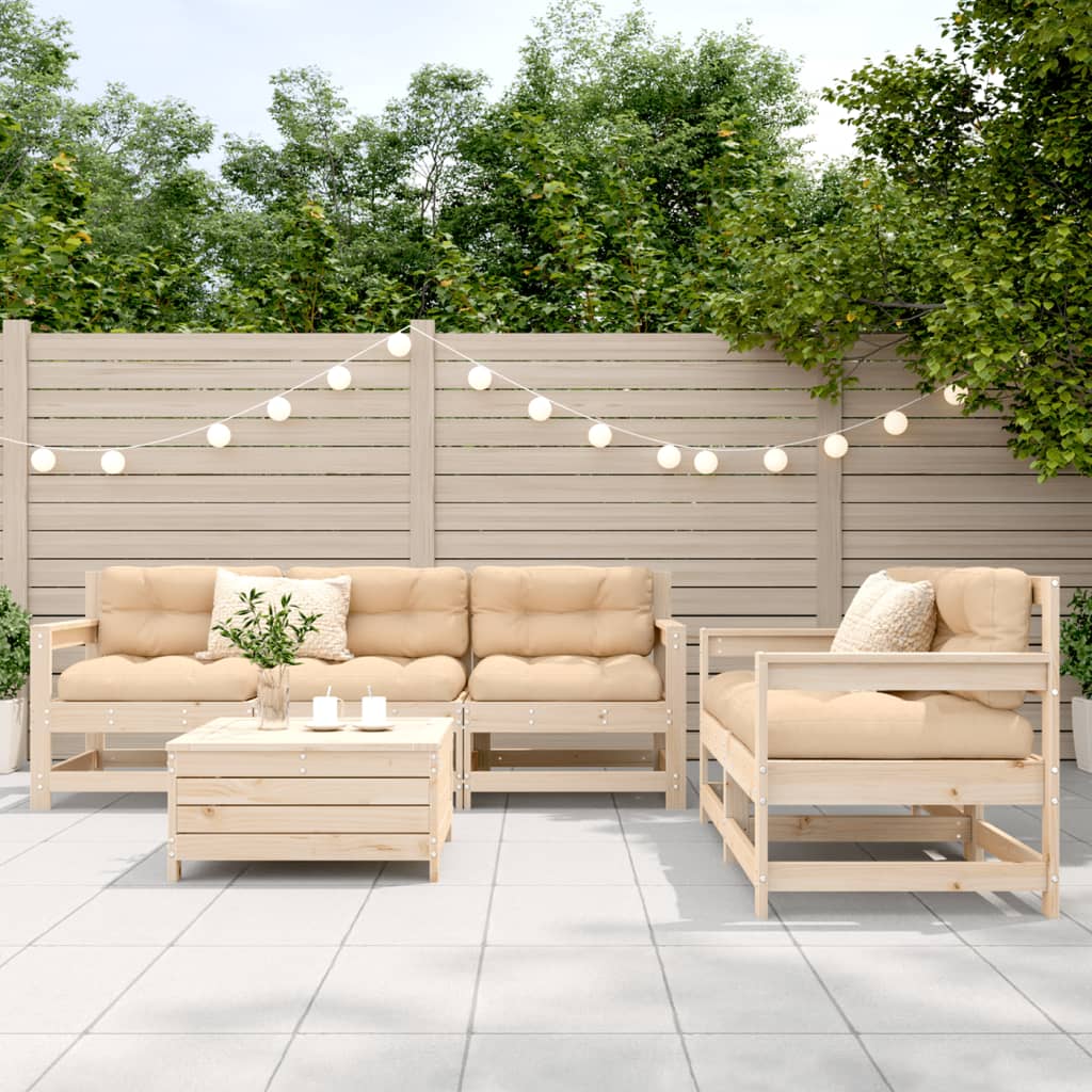6-delige Loungeset massief grenenhout is nu te koop bij PeponiXL, paradijselijk wonen!