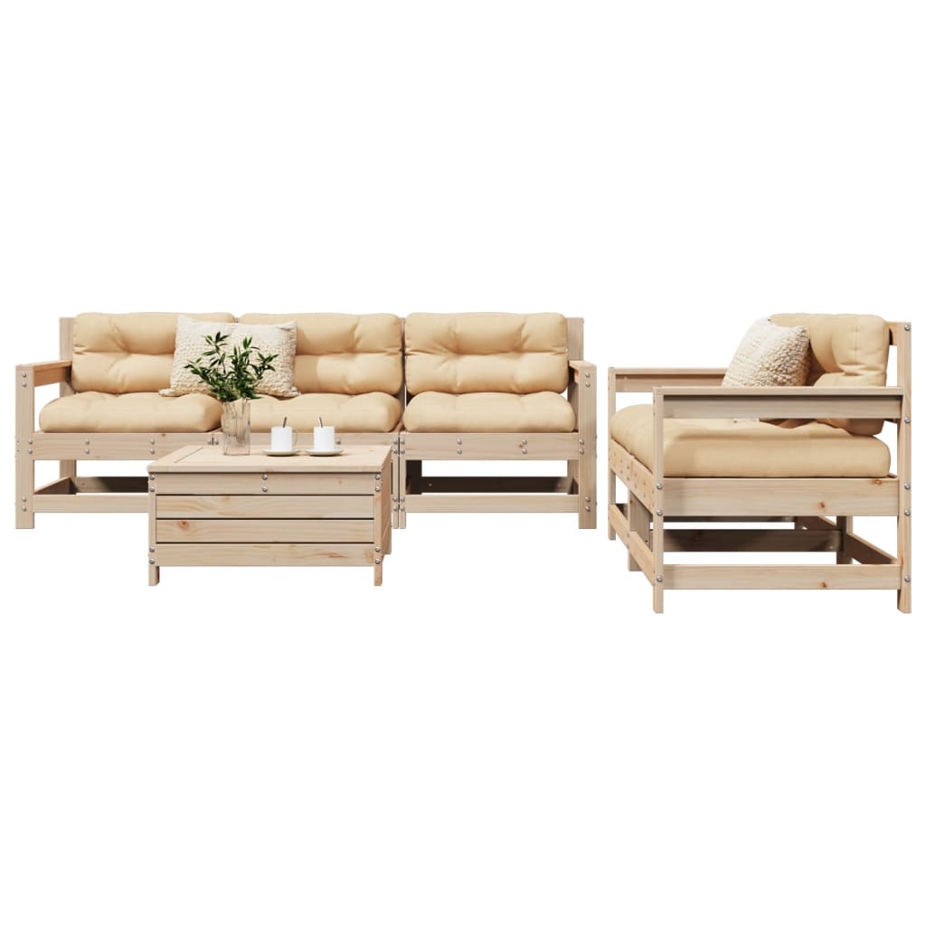 6-delige Loungeset massief grenenhout is nu te koop bij PeponiXL, paradijselijk wonen!
