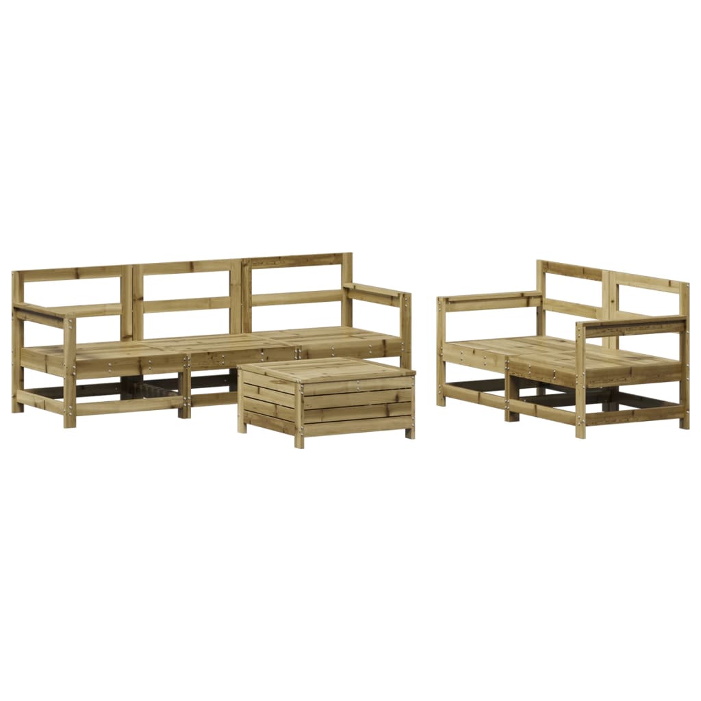 6-delige Loungeset geïmpregneerd grenenhout