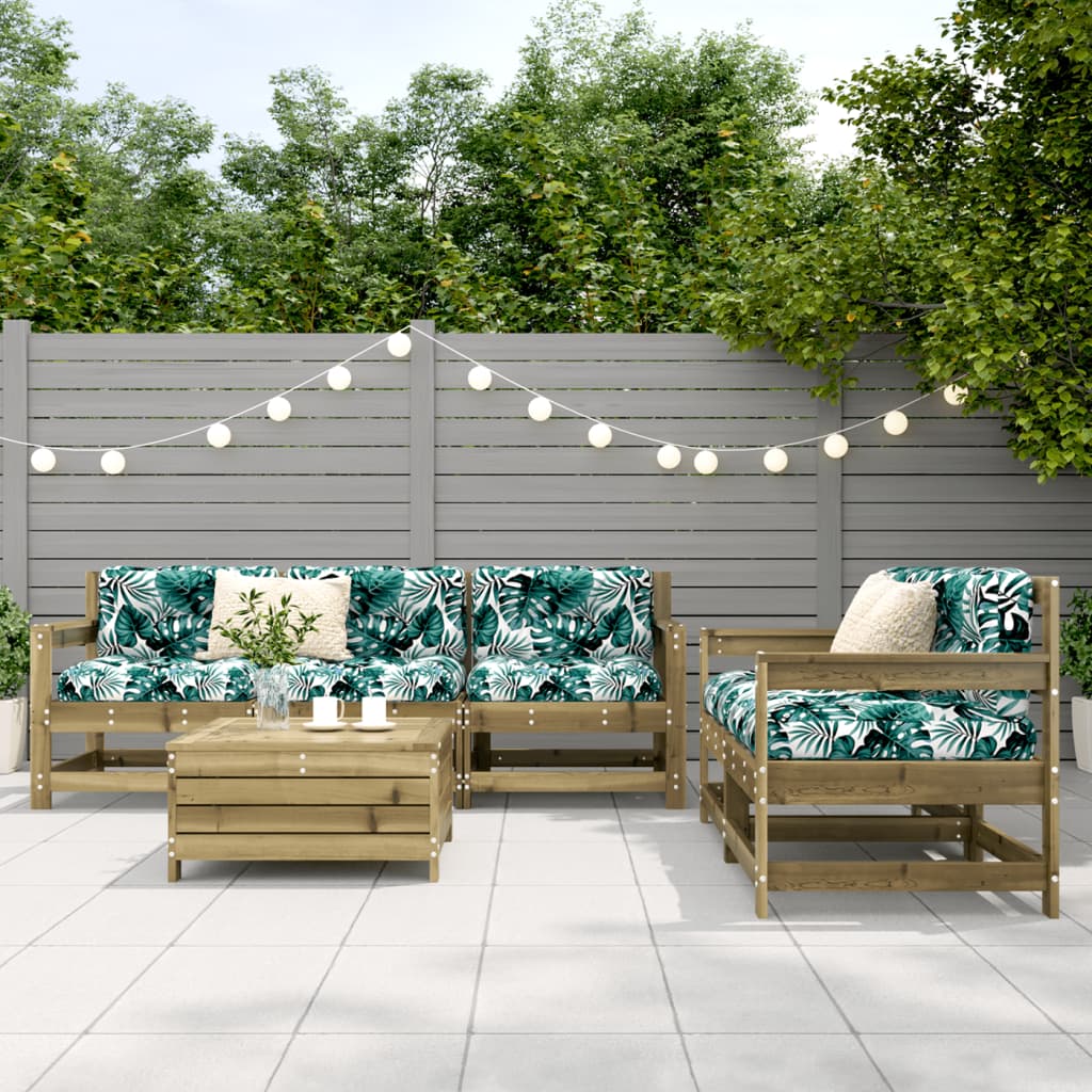 6-delige Loungeset geïmpregneerd grenenhout