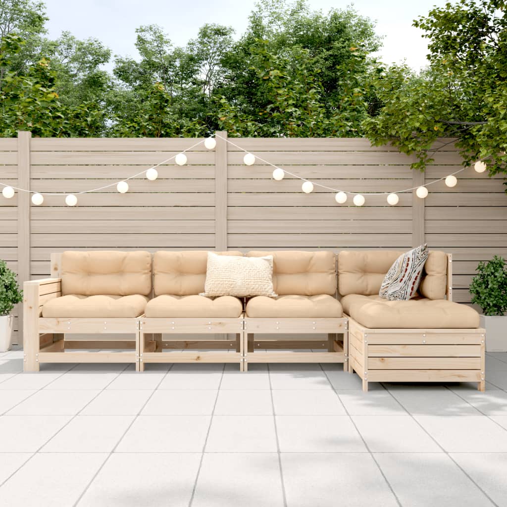 5-delige Loungeset massief grenenhout
