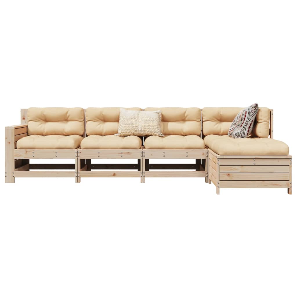 5-delige Loungeset massief grenenhout