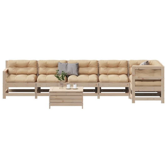 7-delige Loungeset met kussens massief grenenhout is nu te koop bij PeponiXL, paradijselijk wonen!