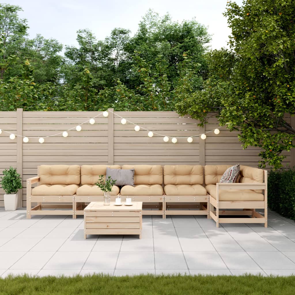 7-delige Loungeset met kussens massief grenenhout is nu te koop bij PeponiXL, paradijselijk wonen!