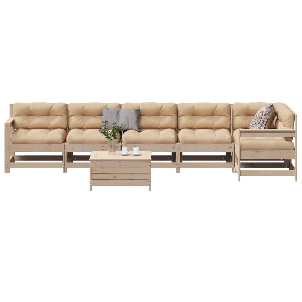 7-delige Loungeset met kussens massief grenenhout is nu te koop bij PeponiXL, paradijselijk wonen!