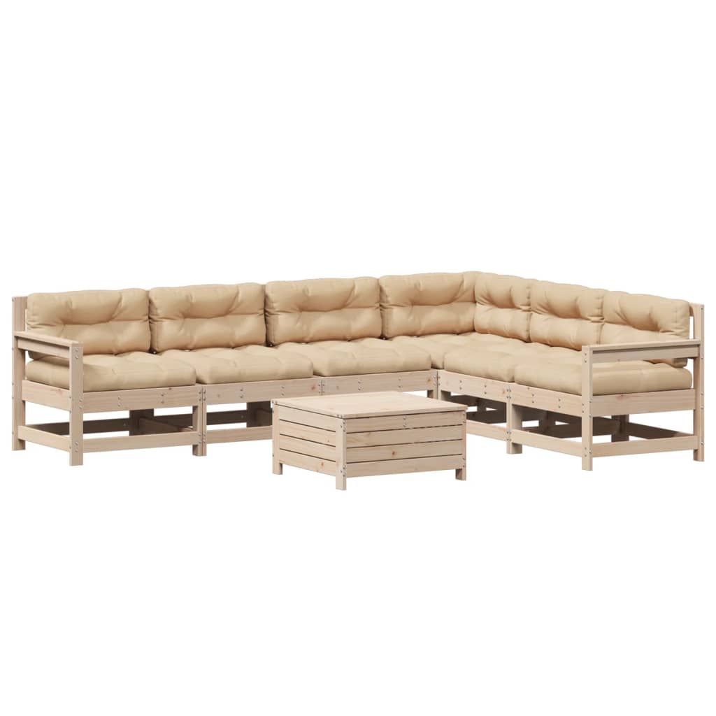 7-delige Loungeset met kussens massief grenenhout is nu te koop bij PeponiXL, paradijselijk wonen!