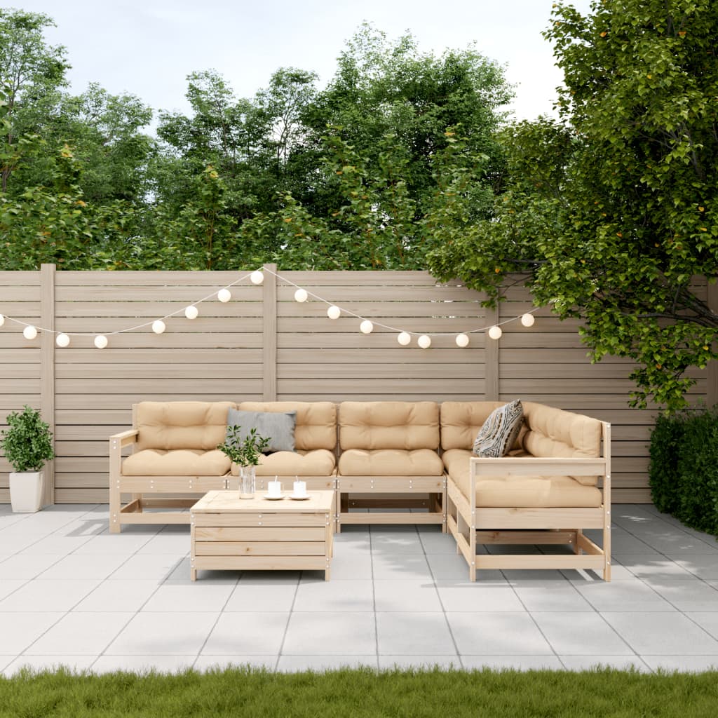 7-delige Loungeset met kussens massief grenenhout is nu te koop bij PeponiXL, paradijselijk wonen!
