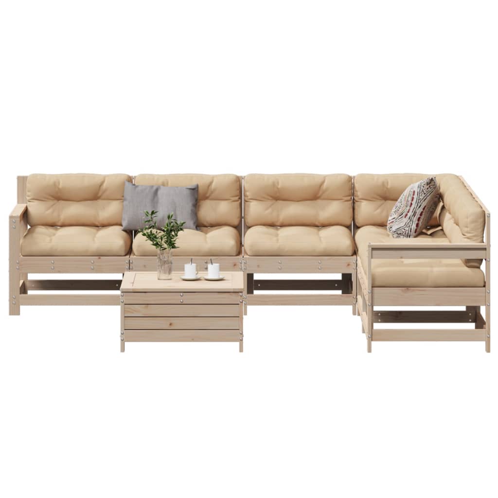 7-delige Loungeset met kussens massief grenenhout is nu te koop bij PeponiXL, paradijselijk wonen!