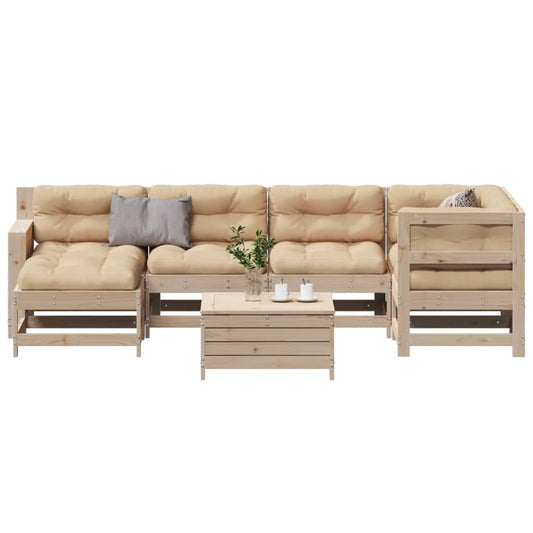 7-delige Loungeset met kussens massief grenenhout is nu te koop bij PeponiXL, paradijselijk wonen!