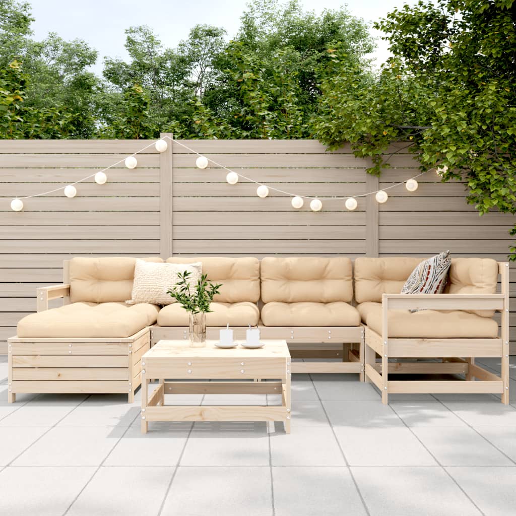 7-delige Loungeset massief grenenhout