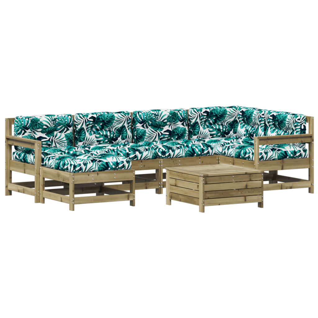 7-delige Loungeset met kussens geïmpregneerd grenenhout is nu te koop bij PeponiXL, paradijselijk wonen!