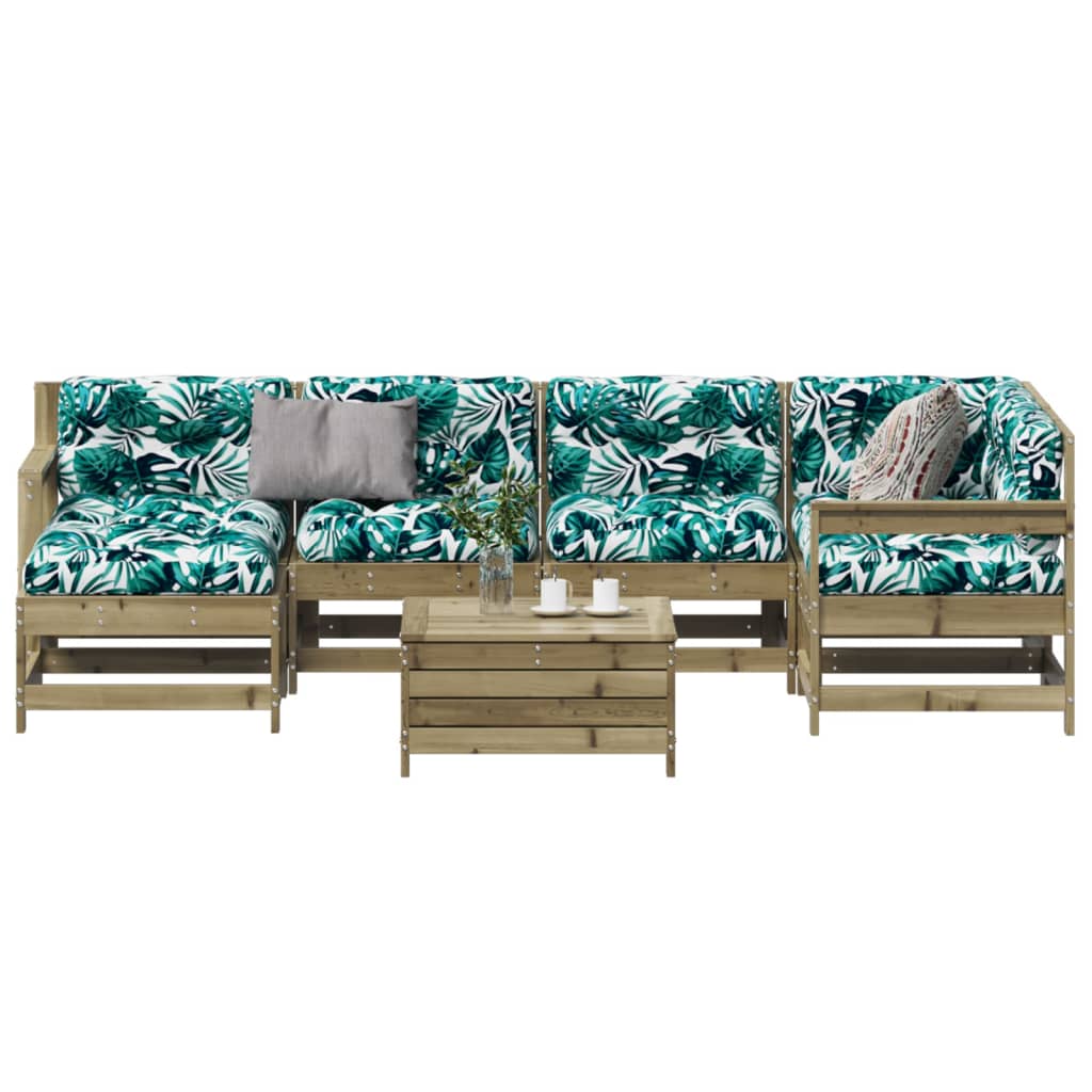 7-delige Loungeset met kussens geïmpregneerd grenenhout is nu te koop bij PeponiXL, paradijselijk wonen!