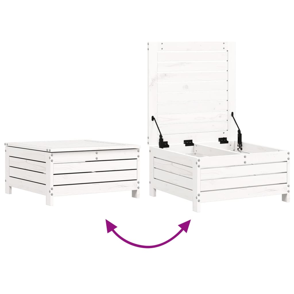 7-delige Loungeset massief grenenhout wit is nu te koop bij PeponiXL, paradijselijk wonen!