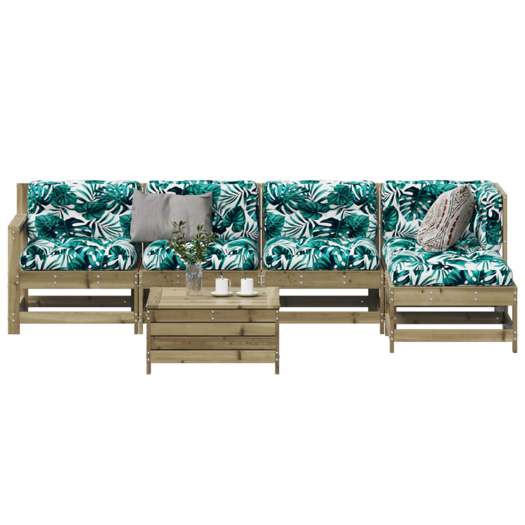 6-delige Loungeset met kussens geïmpregneerd grenenhout is nu te koop bij PeponiXL, paradijselijk wonen!