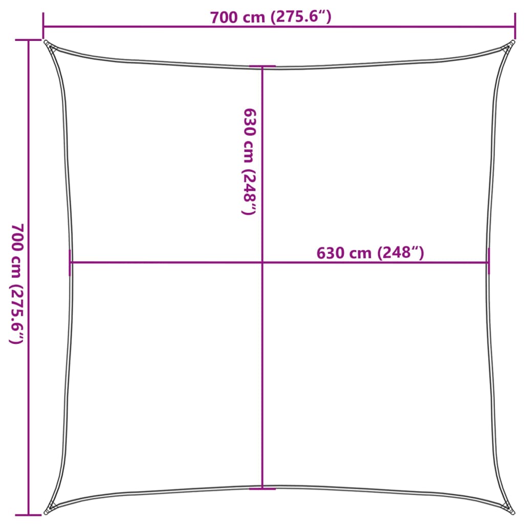 Zonnezeil 160 g/m² vierkant 7x7 m HDPE lichtgrijs is nu te koop bij PeponiXL, paradijselijk wonen!