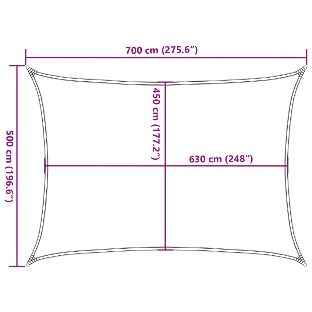 Zonnezeil 160 g/m² rechthoekig 5x7 m HDPE lichtgrijs is nu te koop bij PeponiXL, paradijselijk wonen!