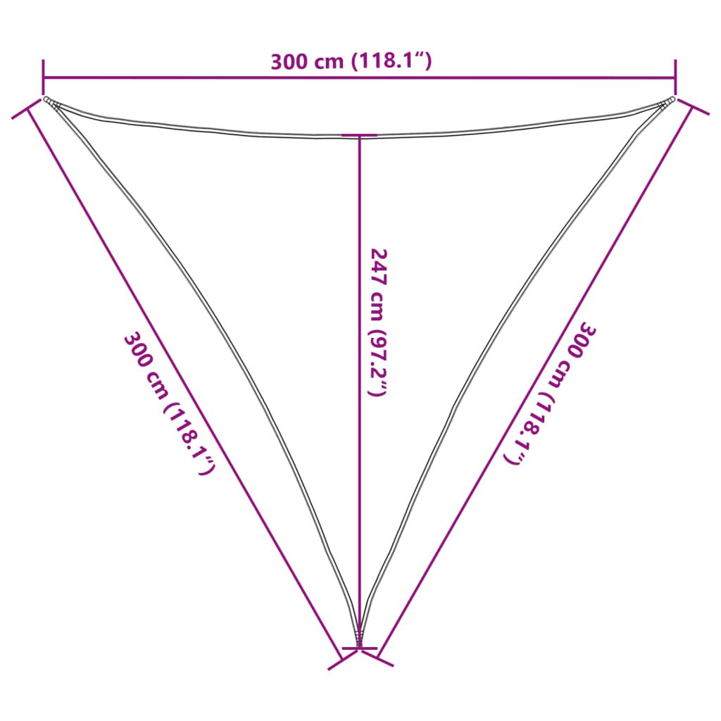 Zonnezeil 160 g/m² driehoekig 3x3x3 m HDPE lichtgrijs is nu te koop bij PeponiXL, paradijselijk wonen!