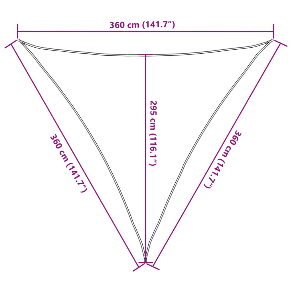 Zonnezeil 160 g/m² driehoekig 3,6x3,6x3,6 m HDPE lichtgrijs is nu te koop bij PeponiXL, paradijselijk wonen!