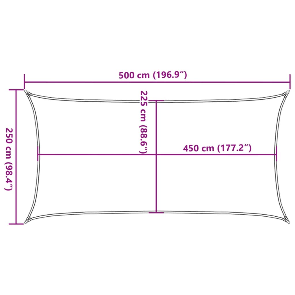 Zonnezeil rechthoekig 160 g/m² 2,5x5 m HDPE zandkleurig is nu te koop bij PeponiXL, paradijselijk wonen!