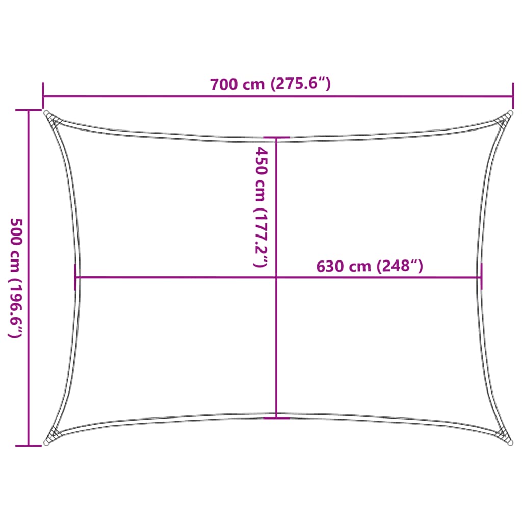 Zonnezeil 160 g/m² rechthoekig 5x7 m HDPE zandkleurig is nu te koop bij PeponiXL, paradijselijk wonen!