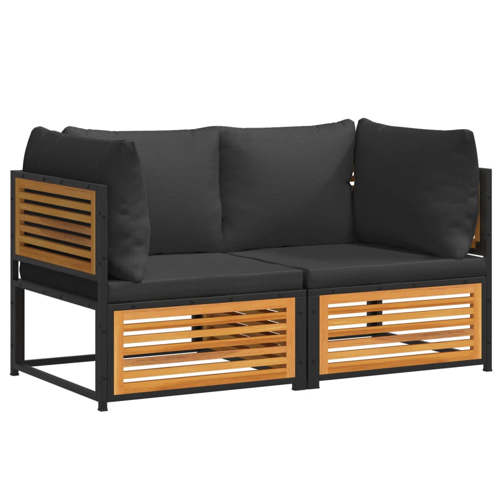 2-delige Loungeset met kussens massief acaciahout is nu te koop bij PeponiXL, paradijselijk wonen!
