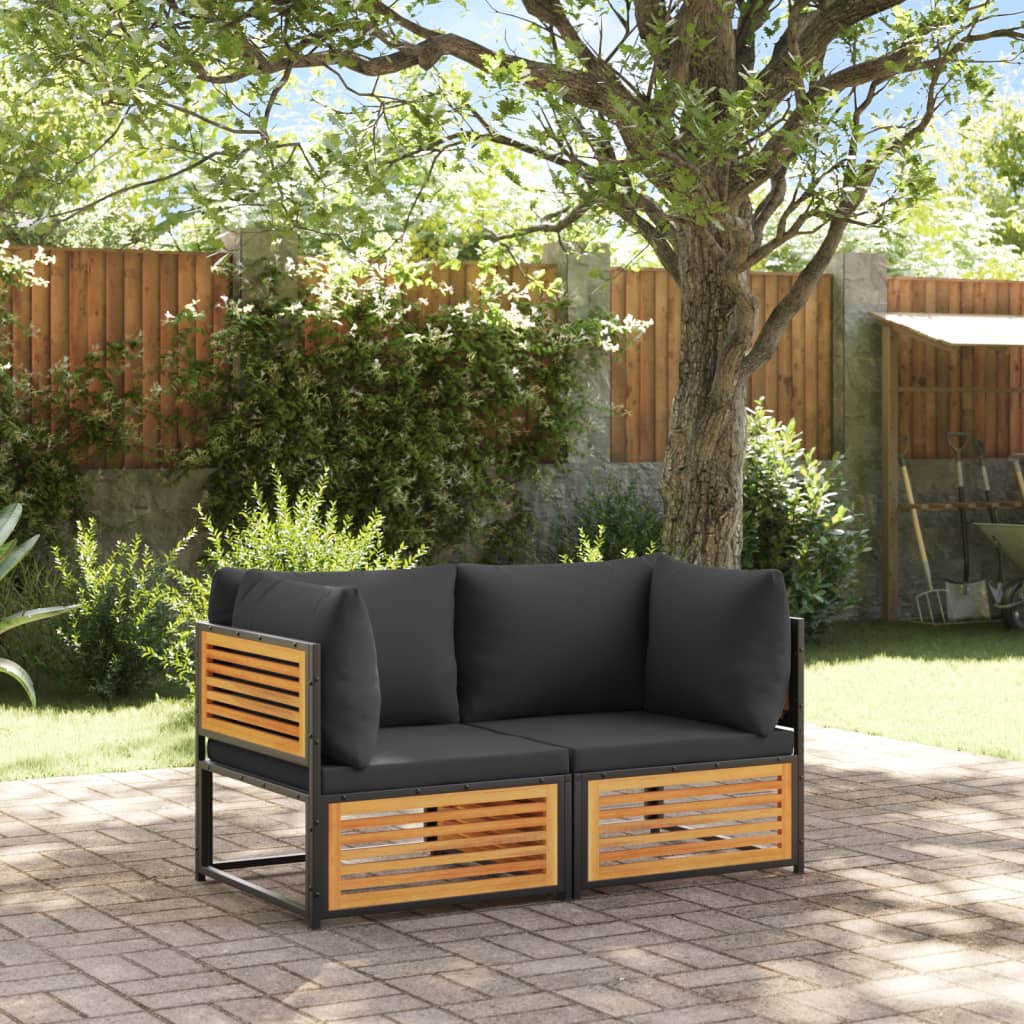 2-delige Loungeset met kussens massief acaciahout is nu te koop bij PeponiXL, paradijselijk wonen!