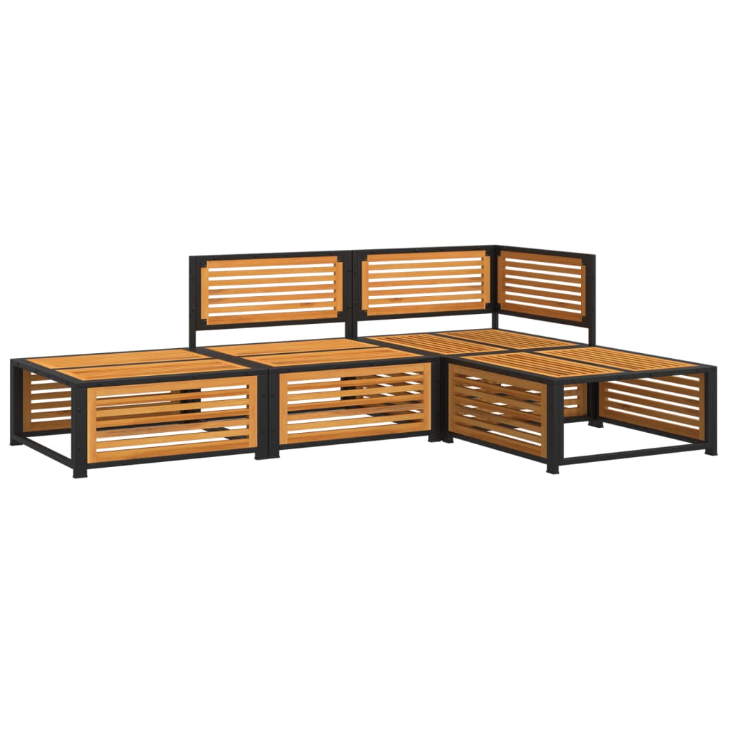 4-delige Loungeset met kussens massief acaciahout is nu te koop bij PeponiXL, paradijselijk wonen!