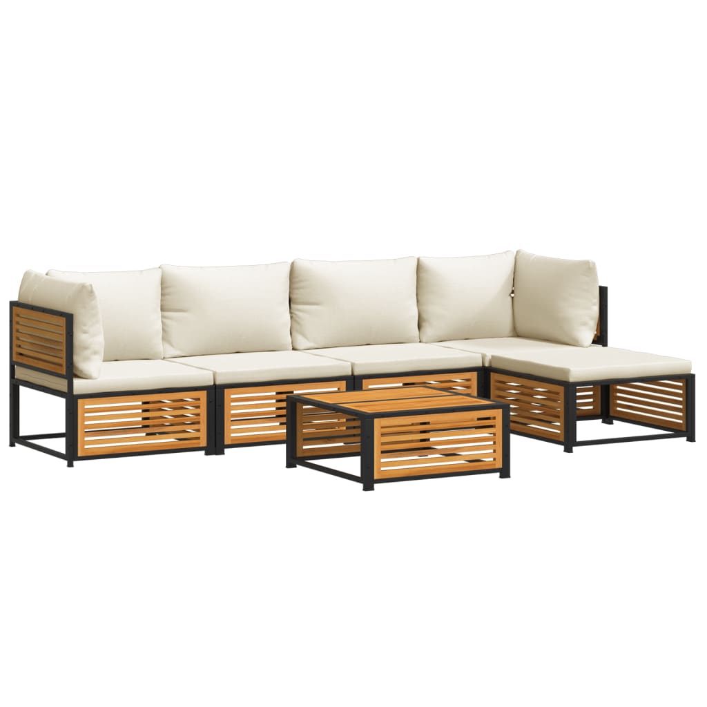 6-delige Loungeset met kussens massief acaciahout is nu te koop bij PeponiXL, paradijselijk wonen!