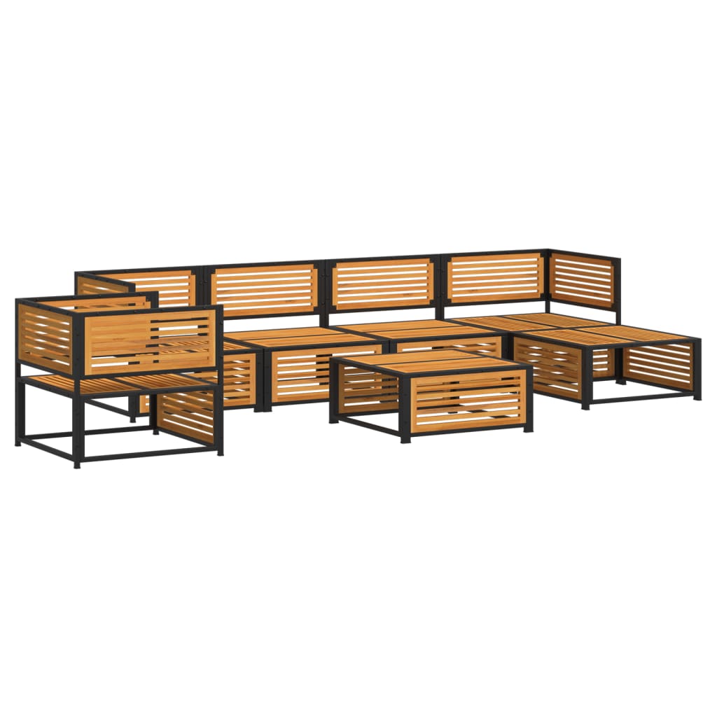 7-delige Tuinbankstel met kussens massief acaciahout is nu te koop bij PeponiXL, paradijselijk wonen!