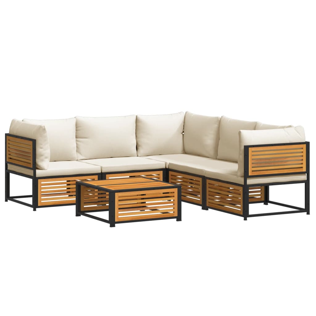 6-delige Loungeset met kussens massief acaciahout is nu te koop bij PeponiXL, paradijselijk wonen!