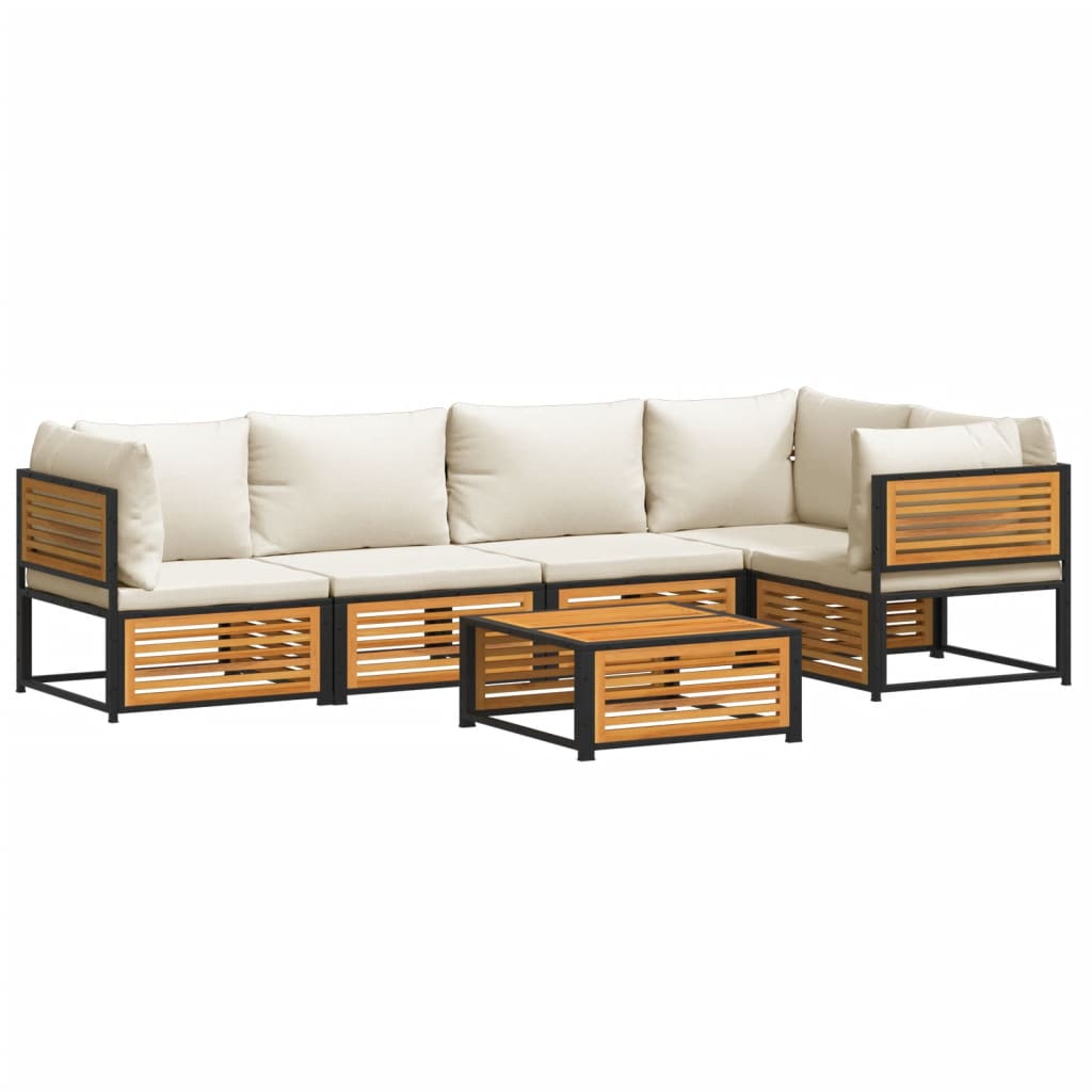 6-delige Loungeset met kussens massief acaciahout is nu te koop bij PeponiXL, paradijselijk wonen!
