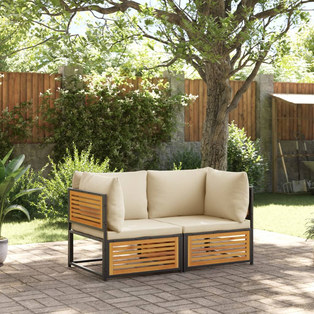 2-delige Loungeset met kussens massief acaciahout is nu te koop bij PeponiXL, paradijselijk wonen!