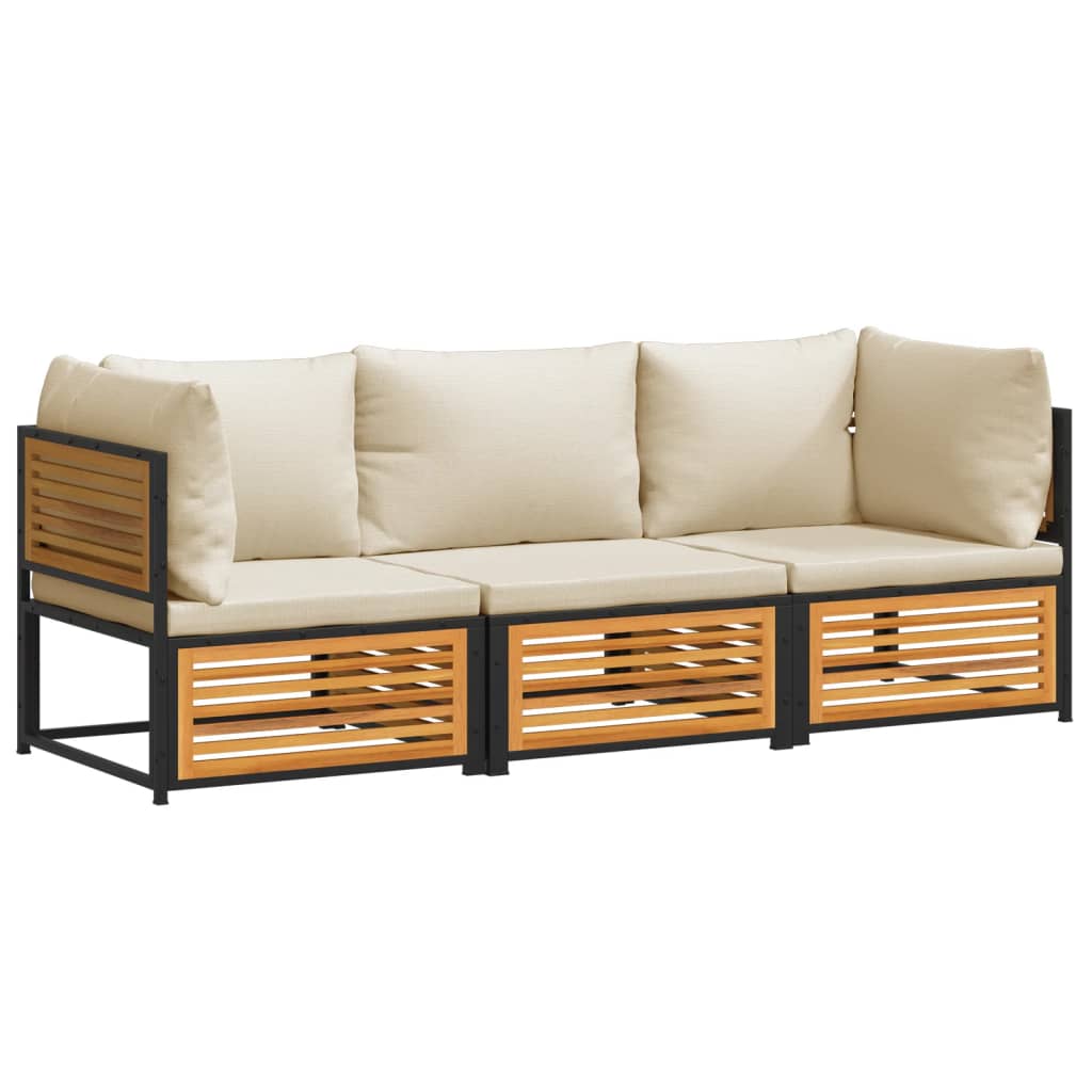3-delige Loungeset met kussens massief acaciahout is nu te koop bij PeponiXL, paradijselijk wonen!