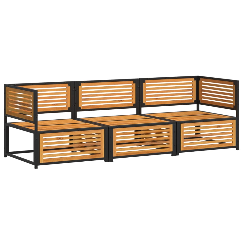 3-delige Loungeset met kussens massief acaciahout is nu te koop bij PeponiXL, paradijselijk wonen!