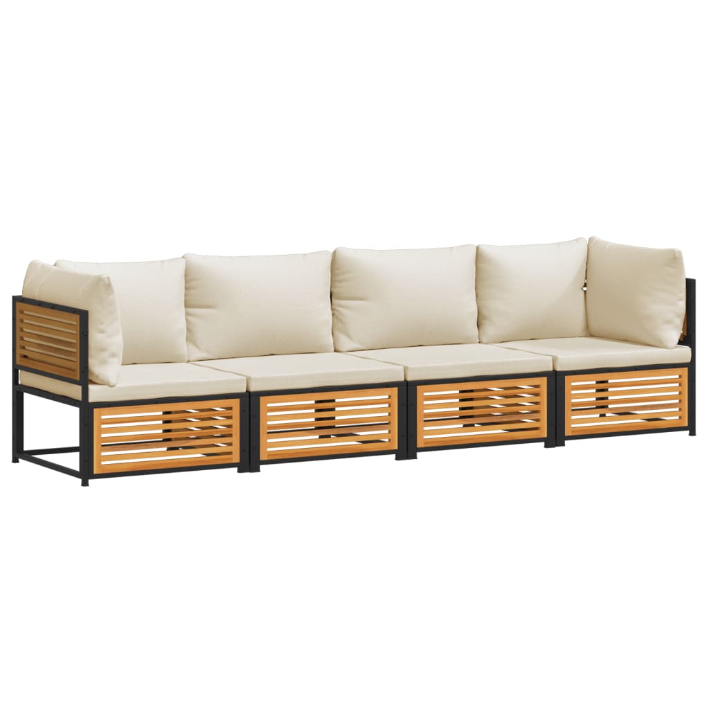 4-delige Loungeset met kussens massief acaciahout is nu te koop bij PeponiXL, paradijselijk wonen!
