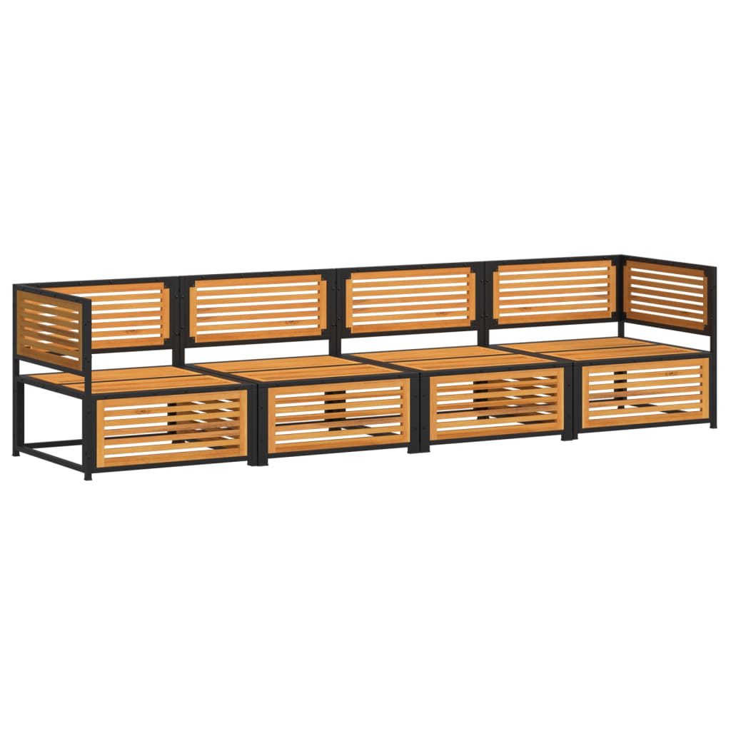 4-delige Loungeset met kussens massief acaciahout is nu te koop bij PeponiXL, paradijselijk wonen!
