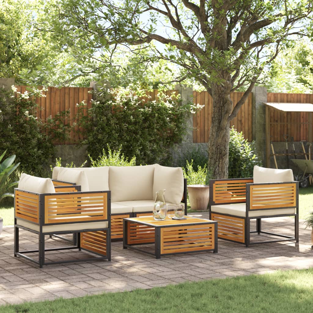 5-delige Loungeset met kussens massief acaciahout is nu te koop bij PeponiXL, paradijselijk wonen!