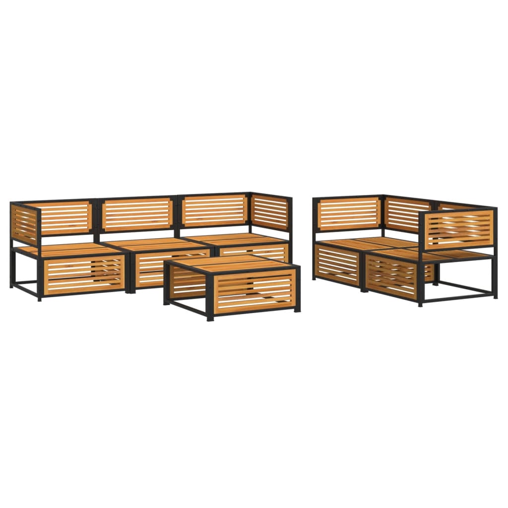 6-delige Loungeset met kussens massief acaciahout is nu te koop bij PeponiXL, paradijselijk wonen!