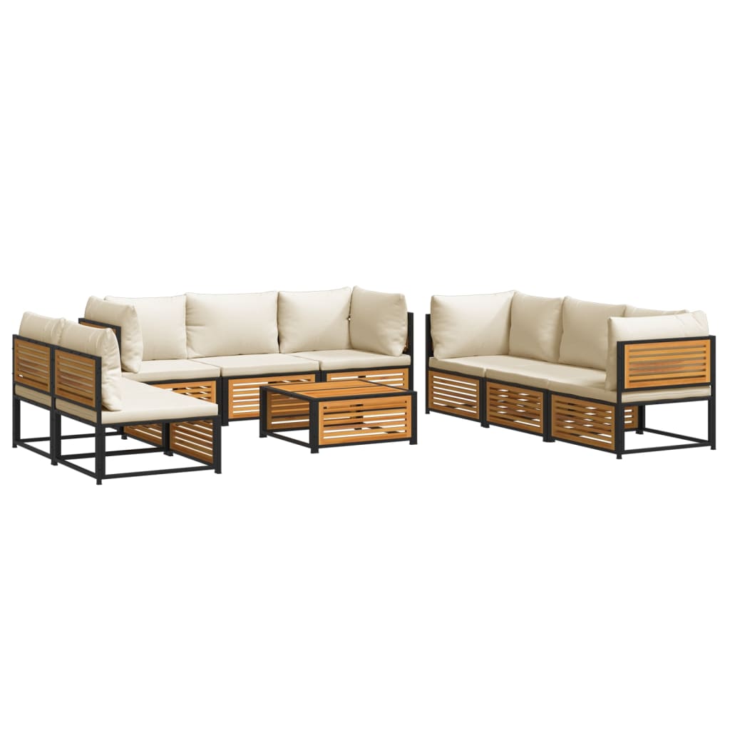 9-delige Loungeset met kussens massief acaciahout is nu te koop bij PeponiXL, paradijselijk wonen!