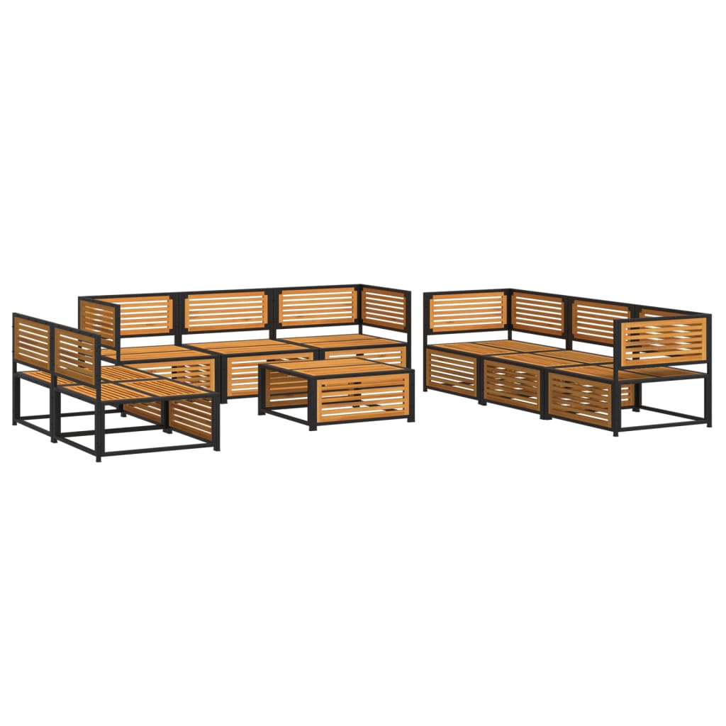 9-delige Loungeset met kussens massief acaciahout is nu te koop bij PeponiXL, paradijselijk wonen!