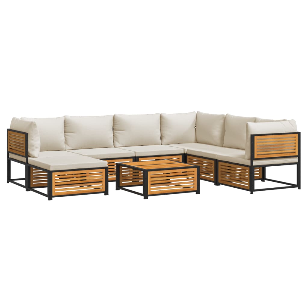 8-delige Loungeset met kussens massief acaciahout is nu te koop bij PeponiXL, paradijselijk wonen!